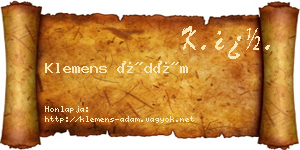 Klemens Ádám névjegykártya