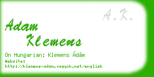 adam klemens business card