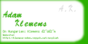 adam klemens business card